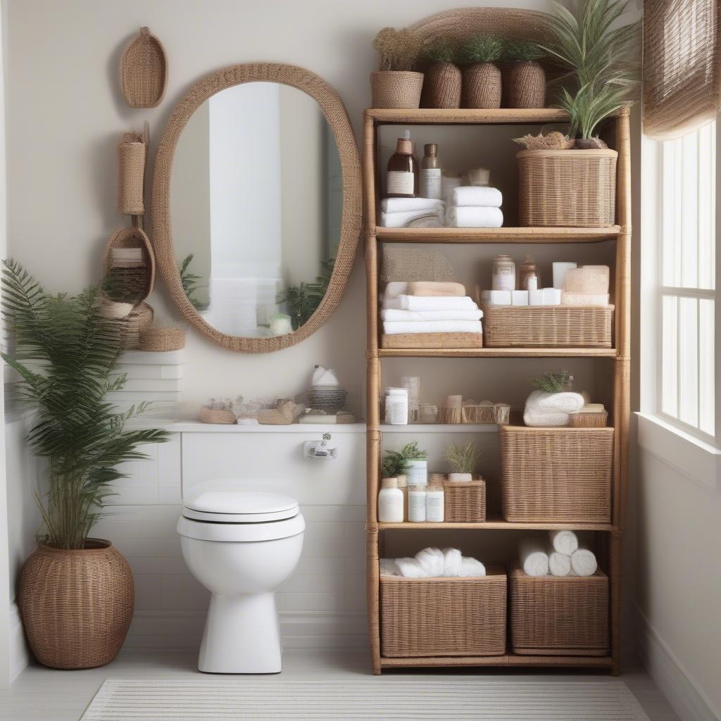 Styling an Over Toilet Wicker Storage Unit