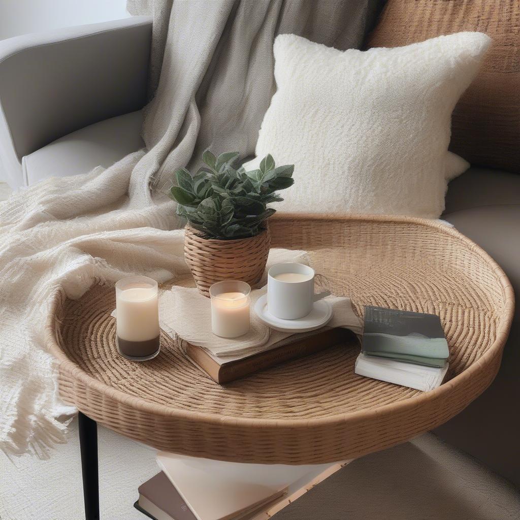 Styling a Wicker Coffee Table