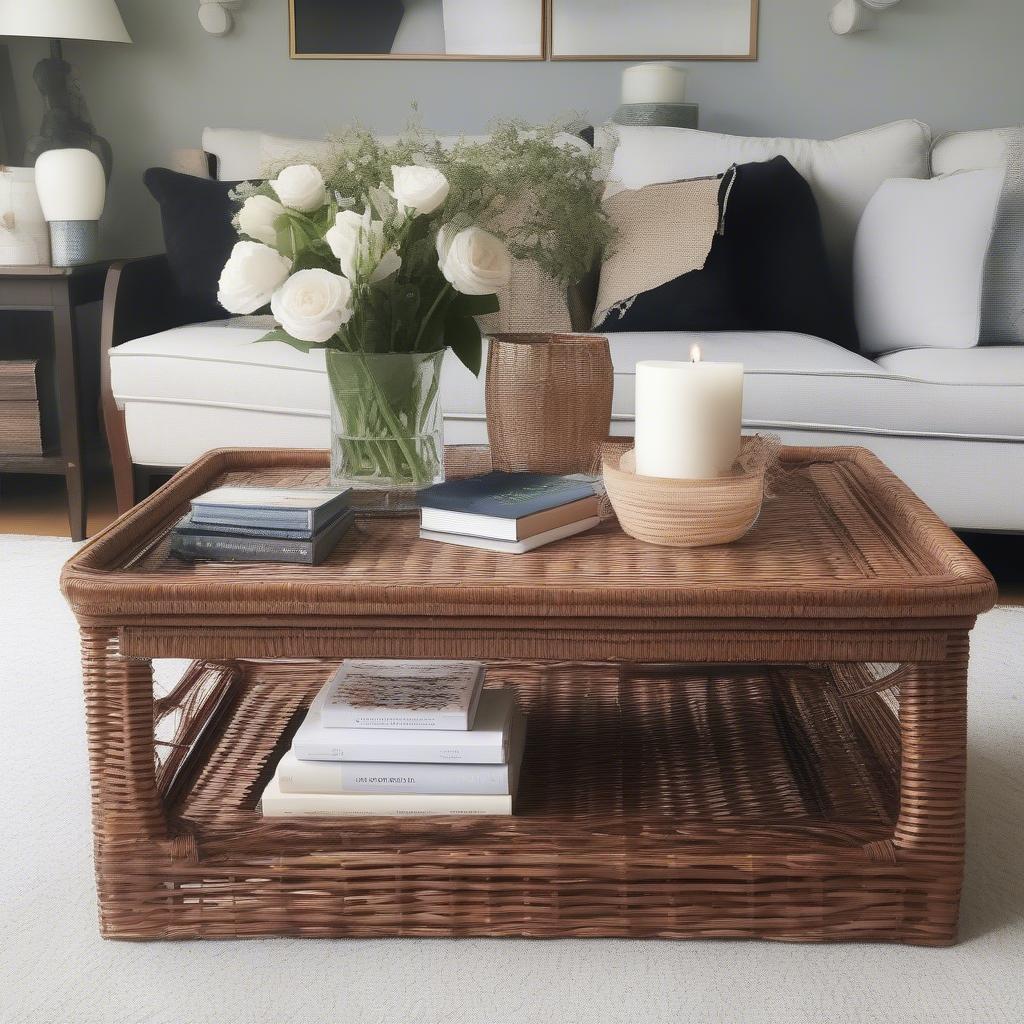 Styled Wicker Coffee Table