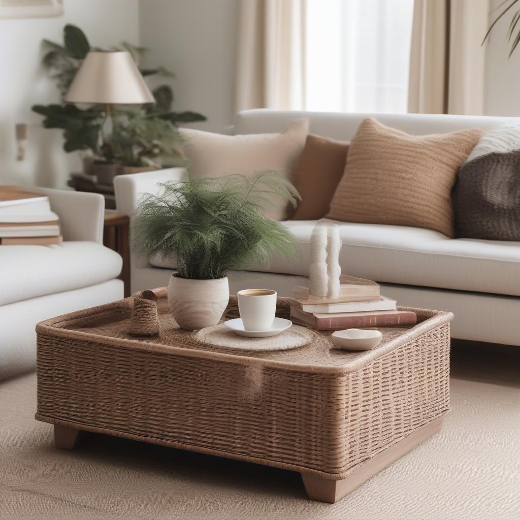 Styled Wicker Coffee Table