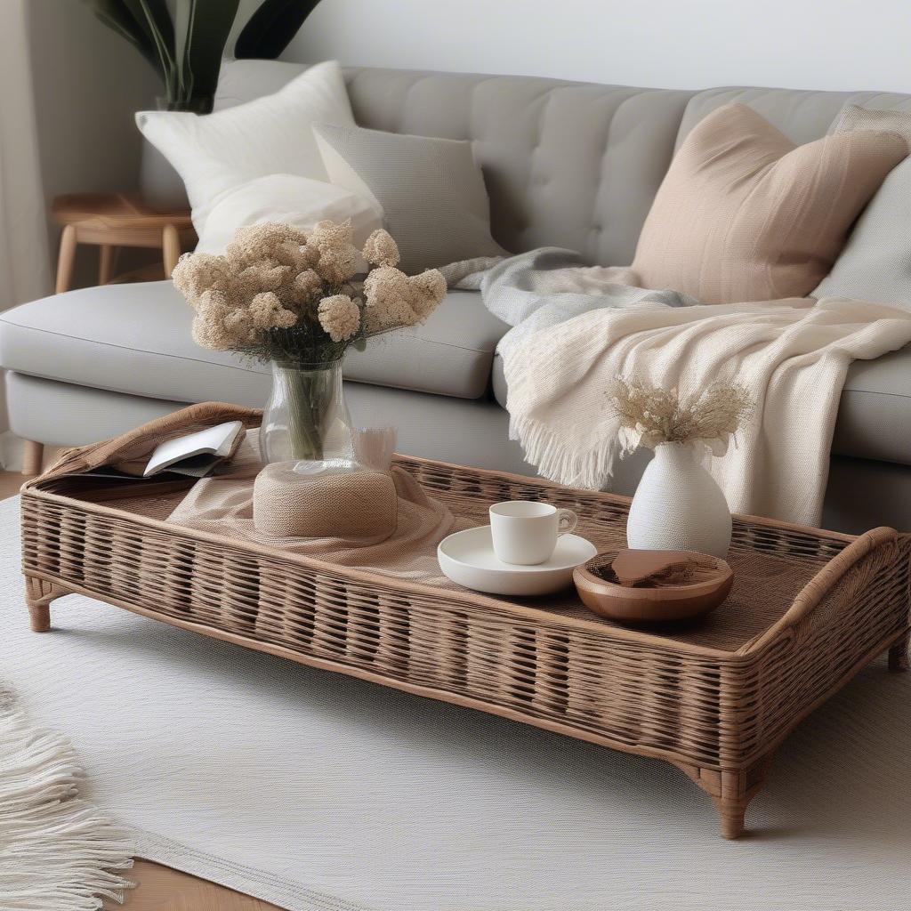 Styling a Jesse Wicker Storage Coffee Table