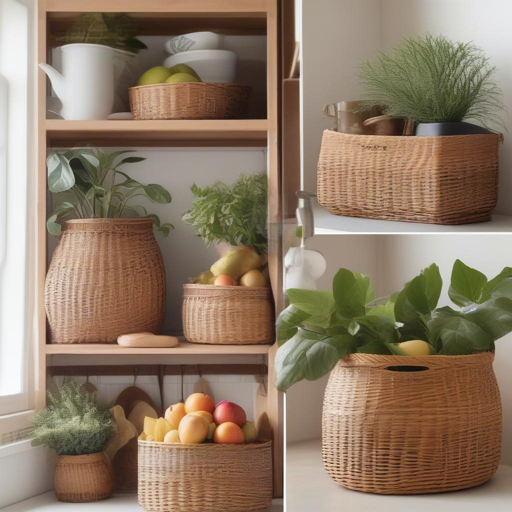 Styling Light Brown Wicker Baskets in a Home