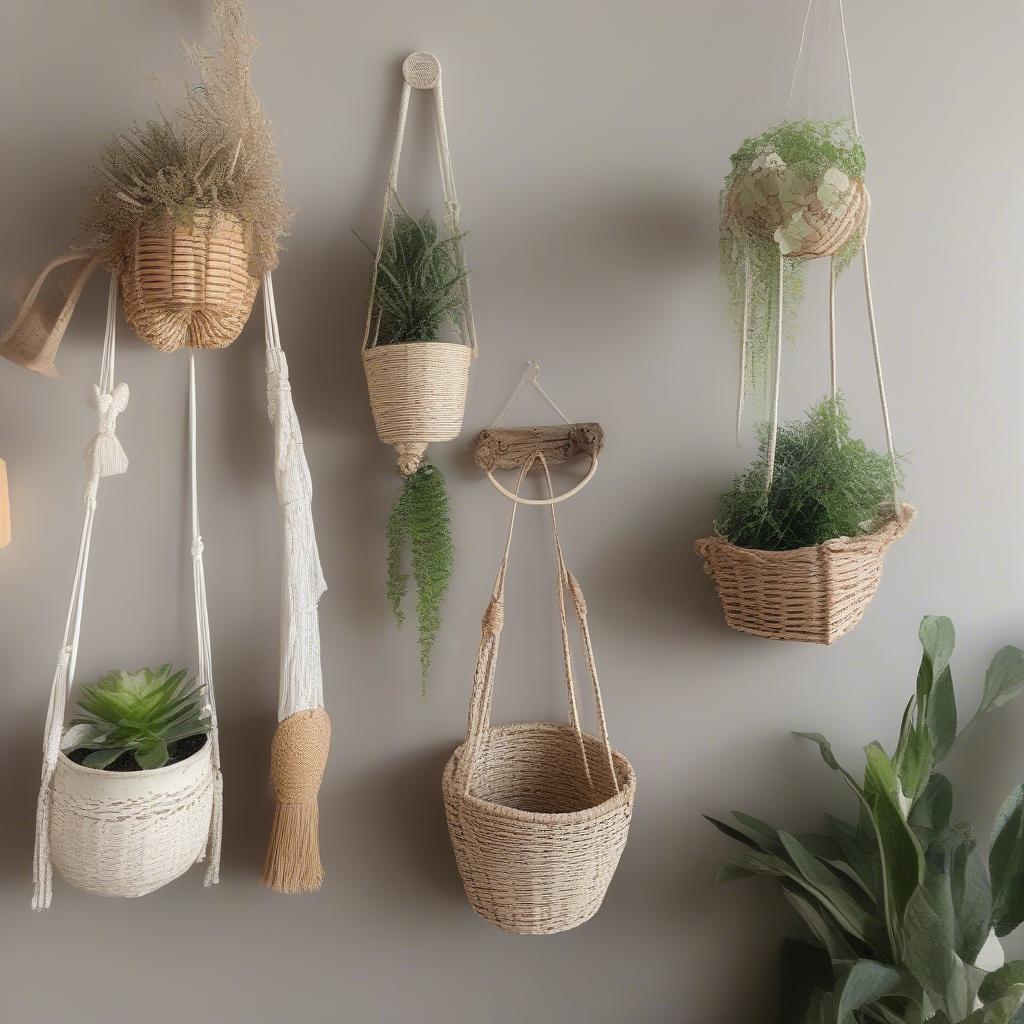 Styling Ideas for Small Wood Wicker Rustic Plant Holders