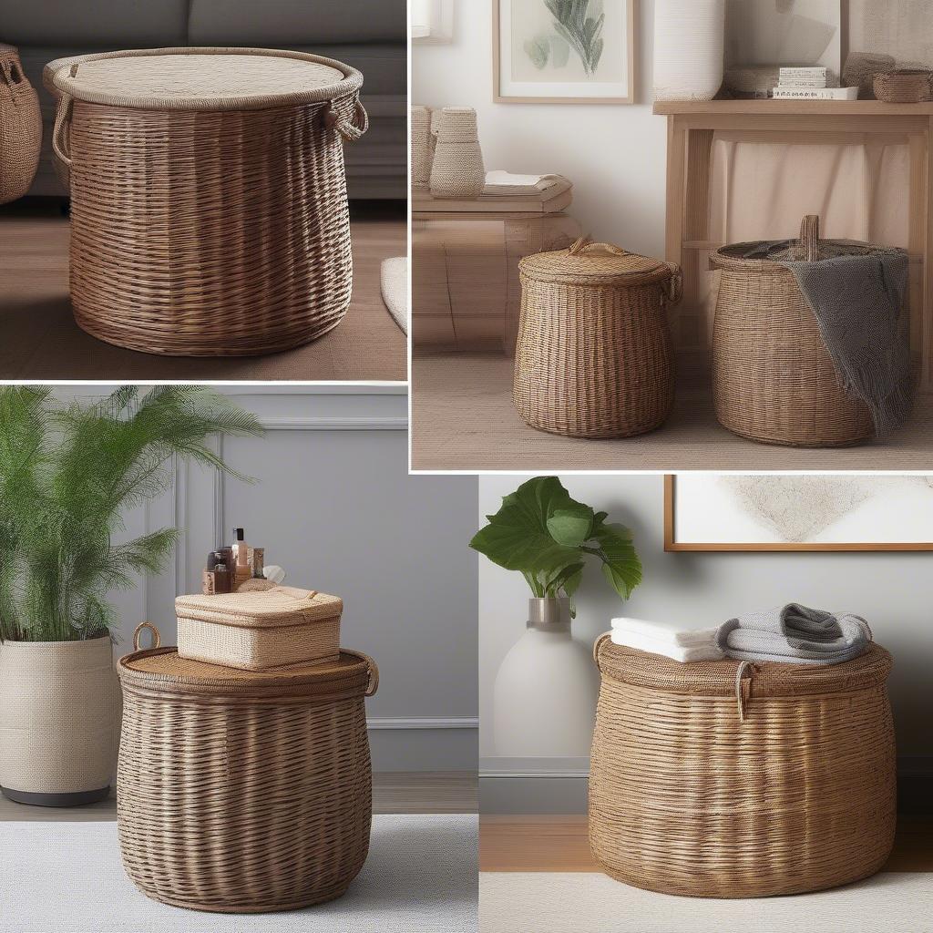 Styling Large Round Wicker Storage Baskets in Different Rooms