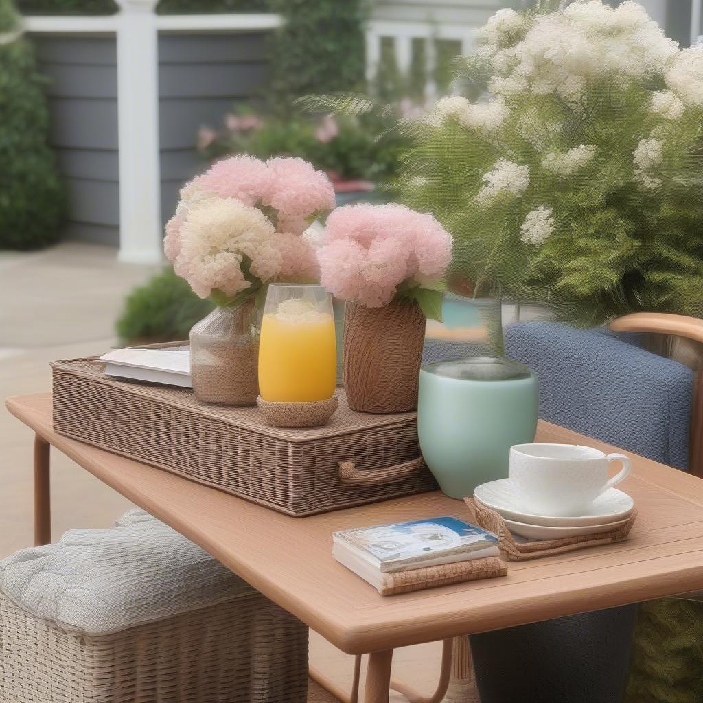 Styling a Wicker Outdoor Table