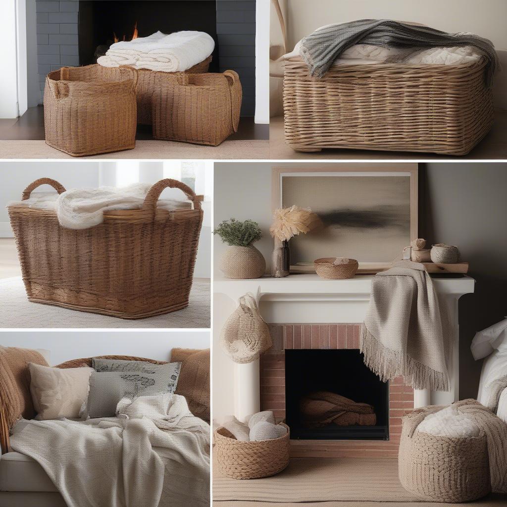 Stylish wicker blanket storage ideas for living rooms and bedrooms.