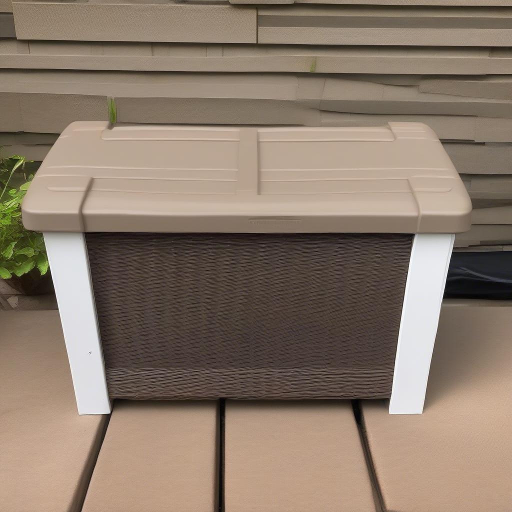 Unboxing the Suncast 22 Gallon Mocha Wicker Resin Storage Bench Seat