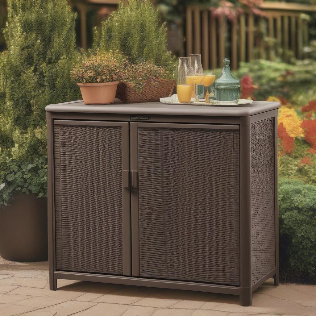 Suncast 97 Gallon Wicker Cabinet Overview