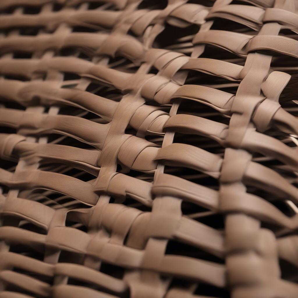 Close-Up Detail of Suncast Resin Wicker Bench