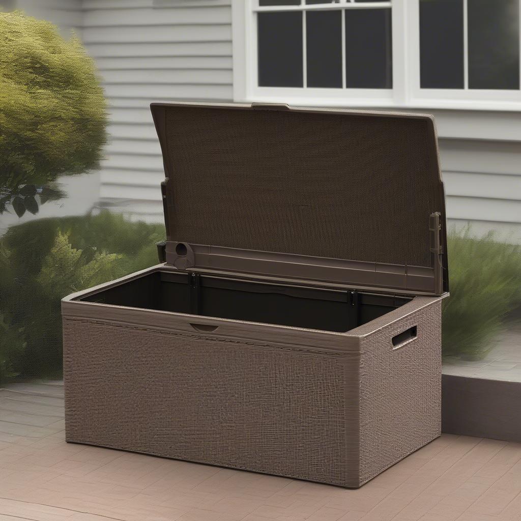 Durable Suncast Resin Wicker Deck Box