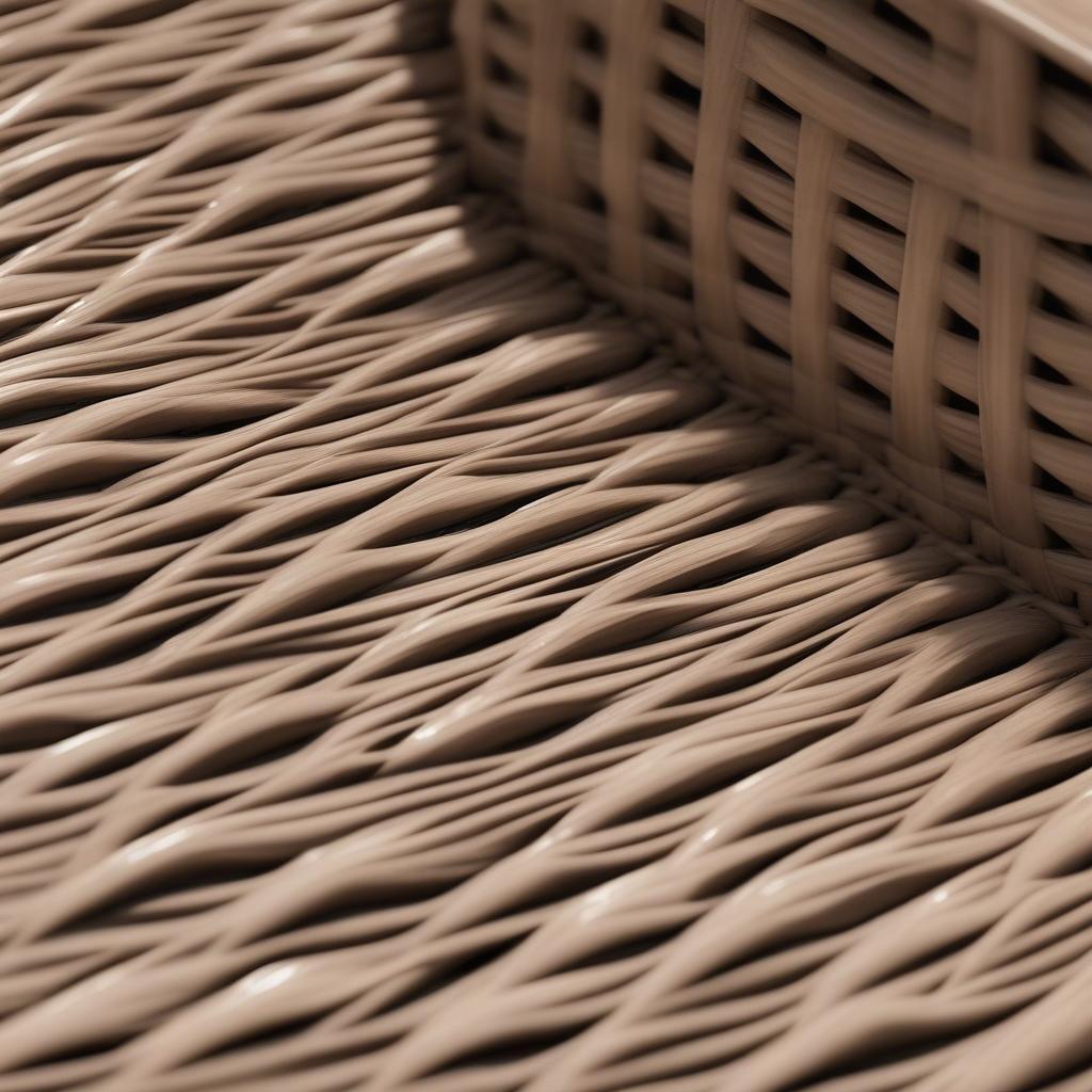 Close-up view of the Suncast Resin Wicker Storage Seat texture