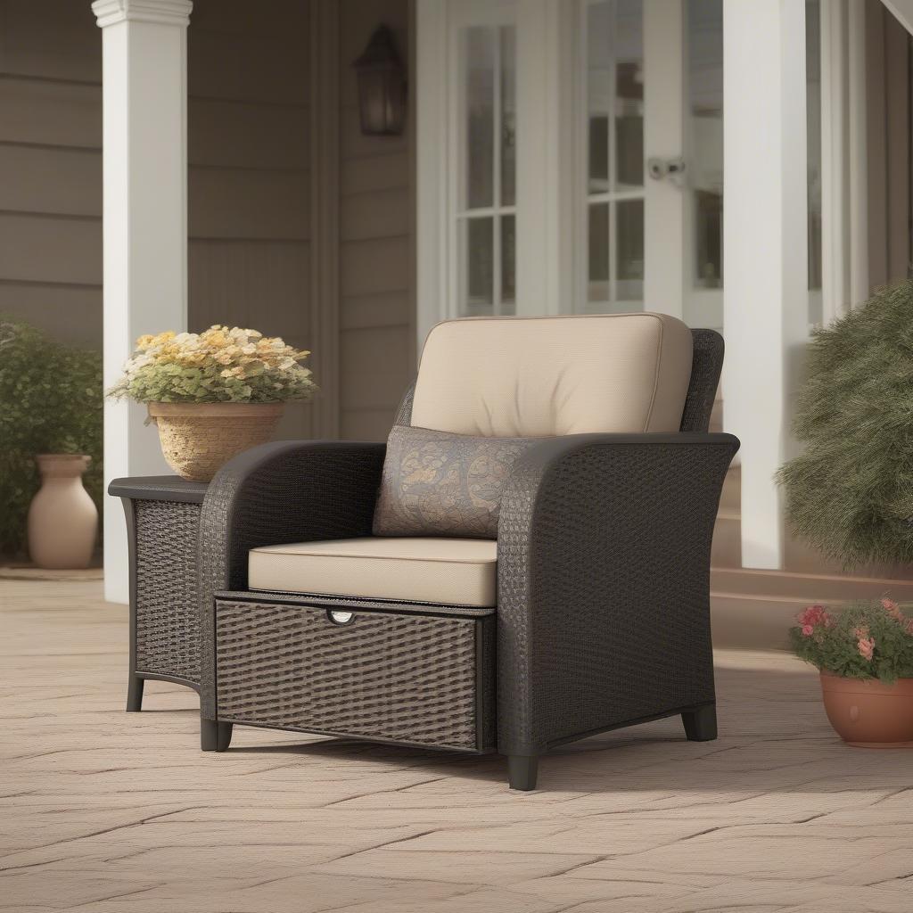 Suncast Wicker Club Chair in an Outdoor Setting