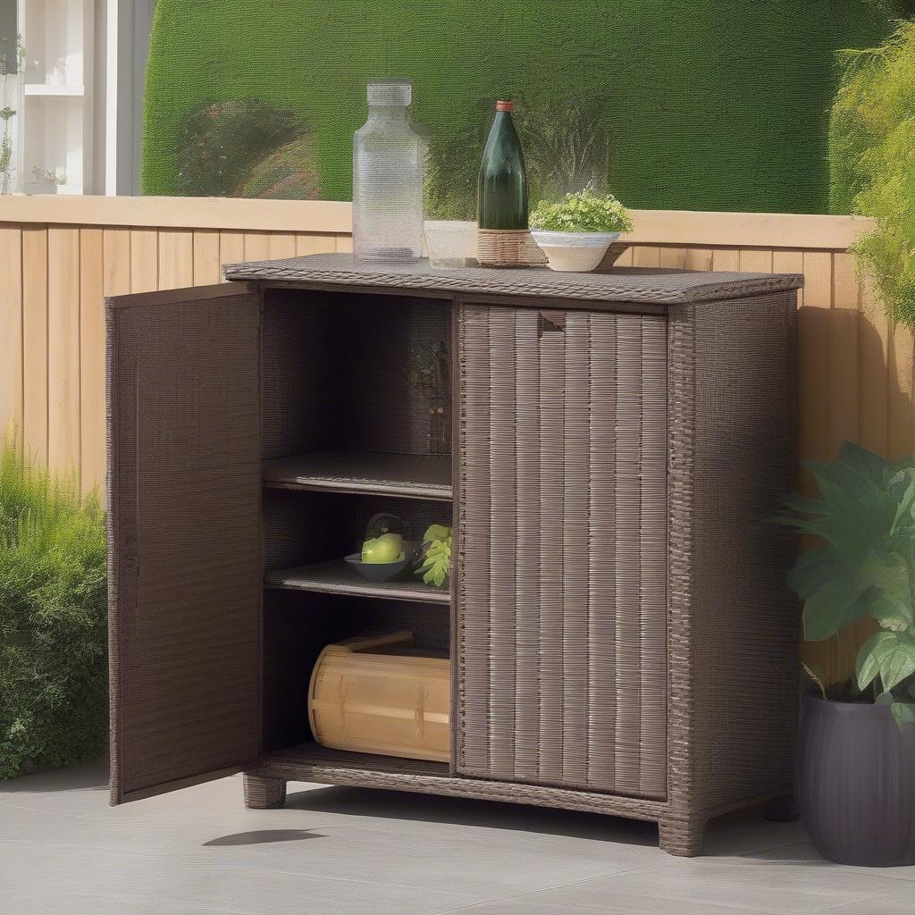 Sunjoy Wicker Storage Cabinet Durability