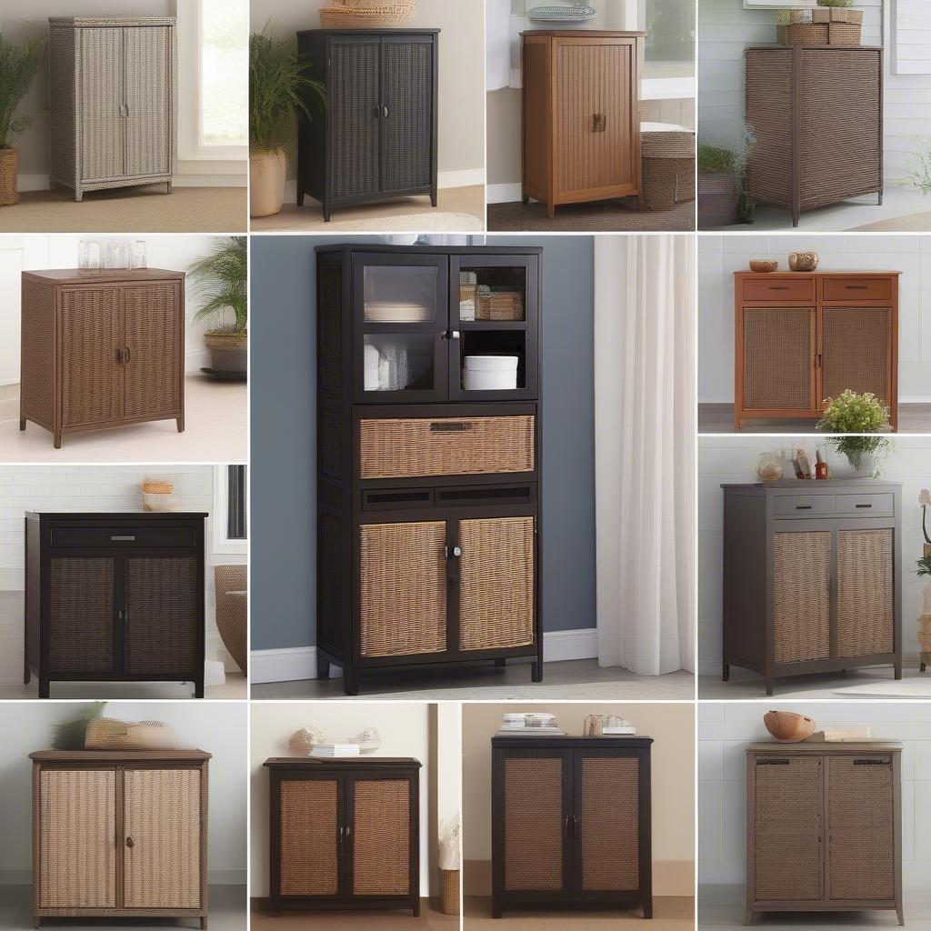 Sunjoy Wicker Storage Cabinet Styles