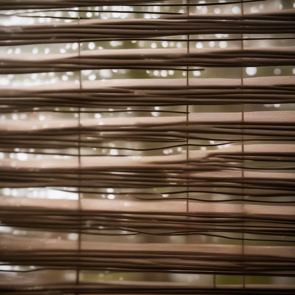 Synthetic wicker blinds withstanding rain and wind