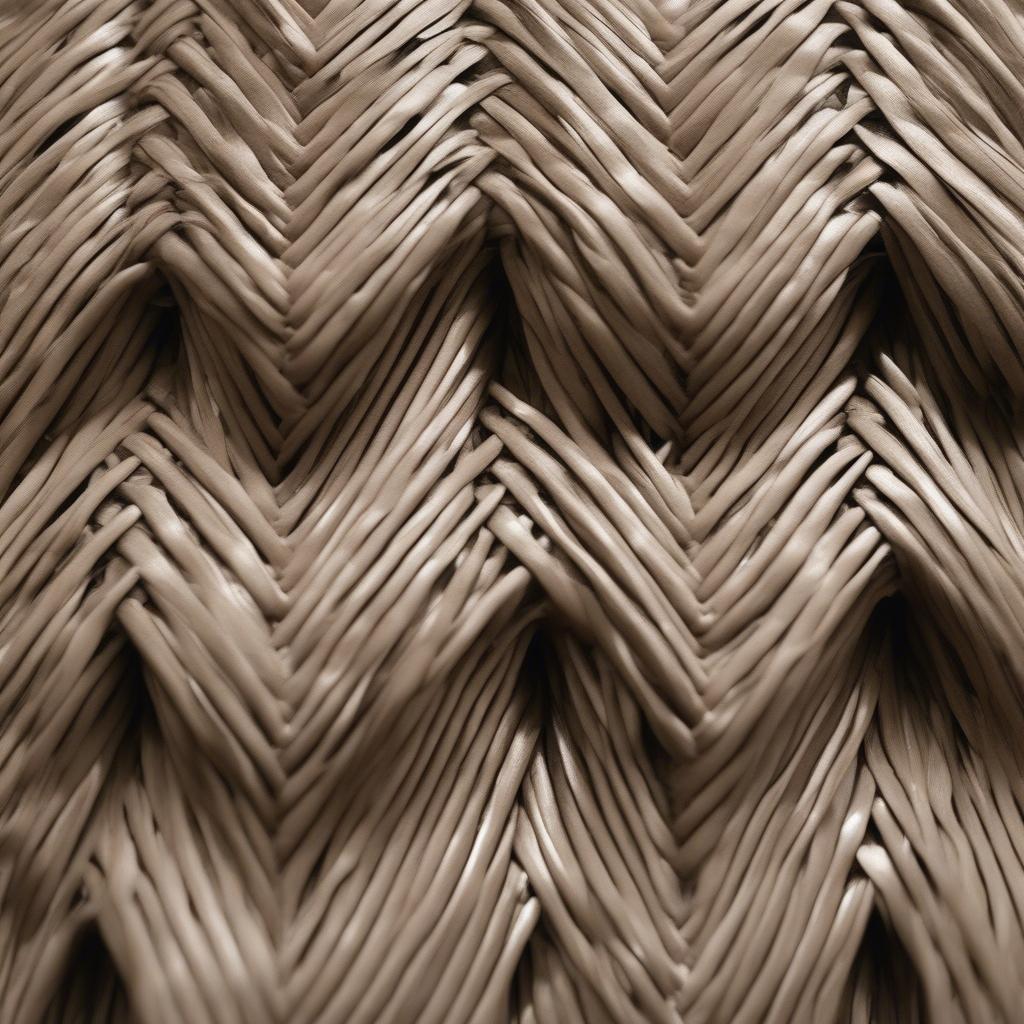 A close-up of synthetic wicker material, highlighting its weather-resistant properties and durability.