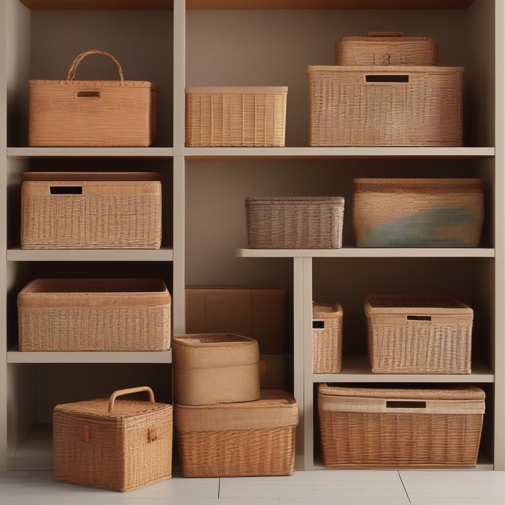 Various Target Wicker Storage Baskets