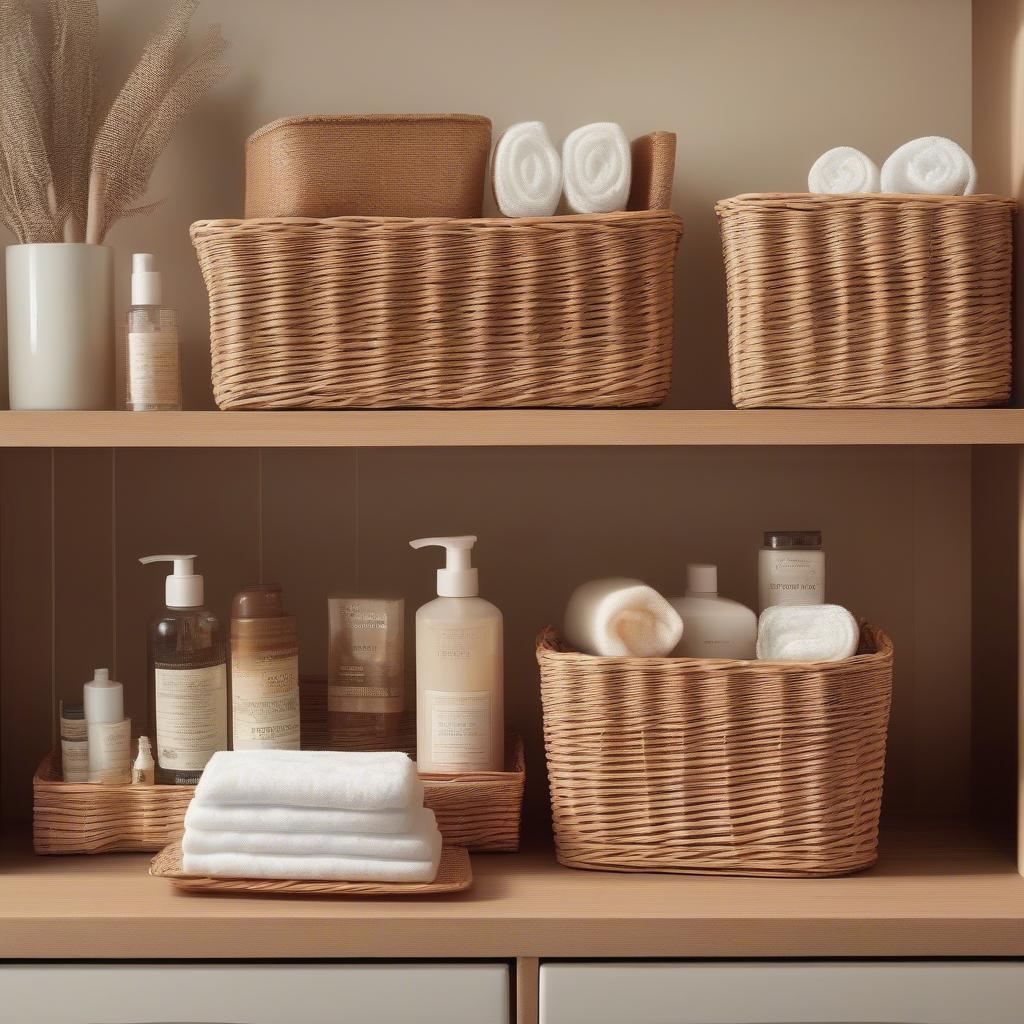 Tesco Wicker Bathroom Storage Baskets