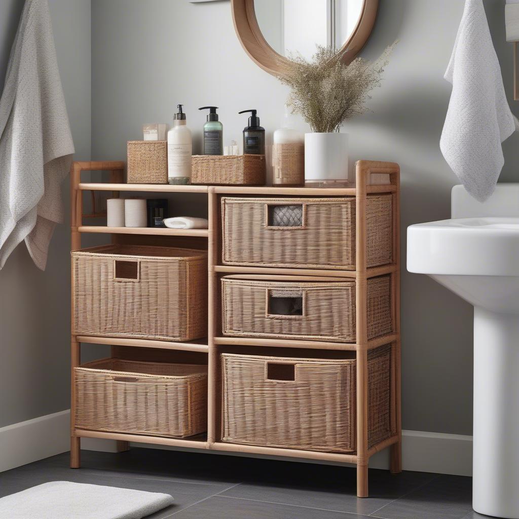 Tesco Wicker Bathroom Storage Unit