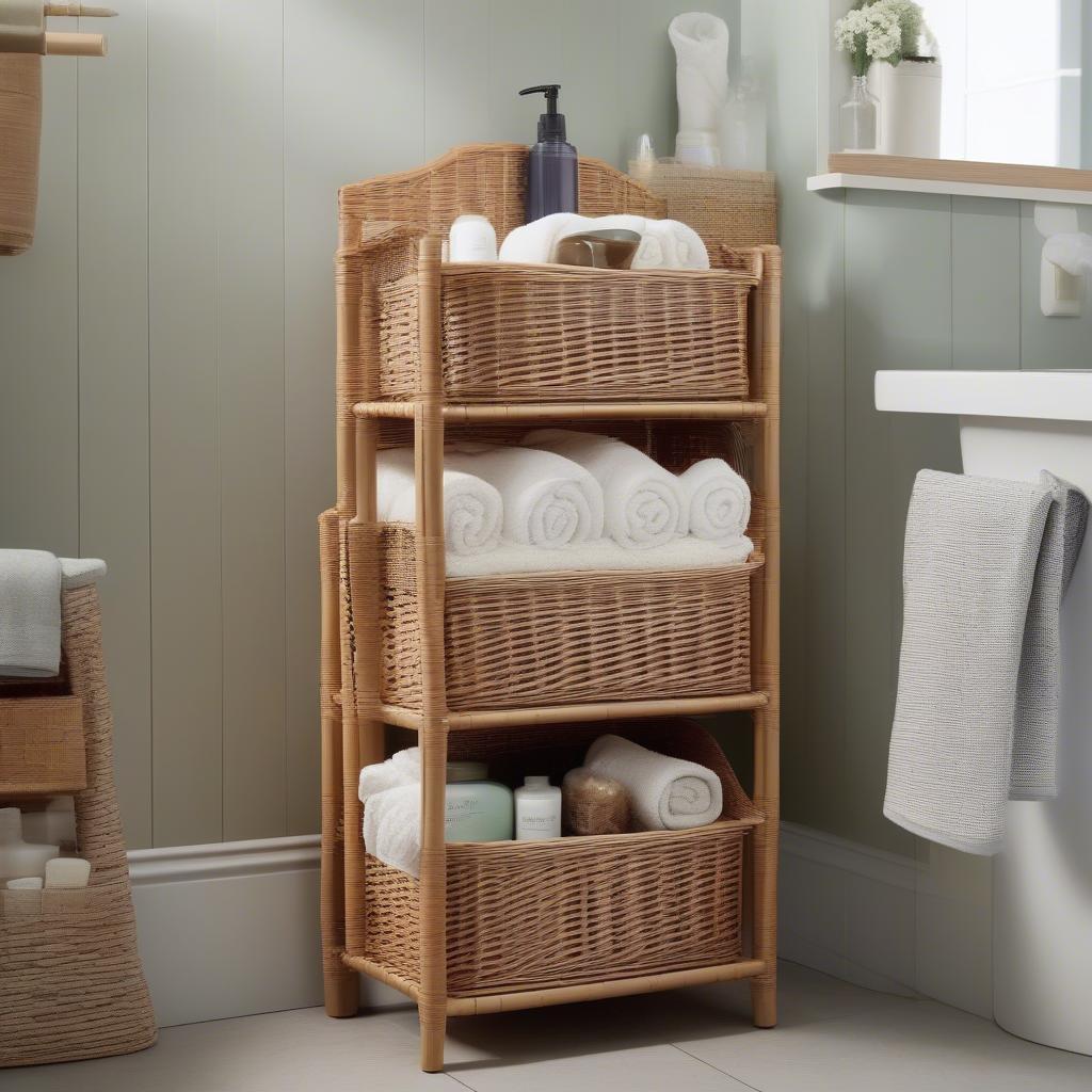 Tesco Wicker Storage Tower in Bathroom