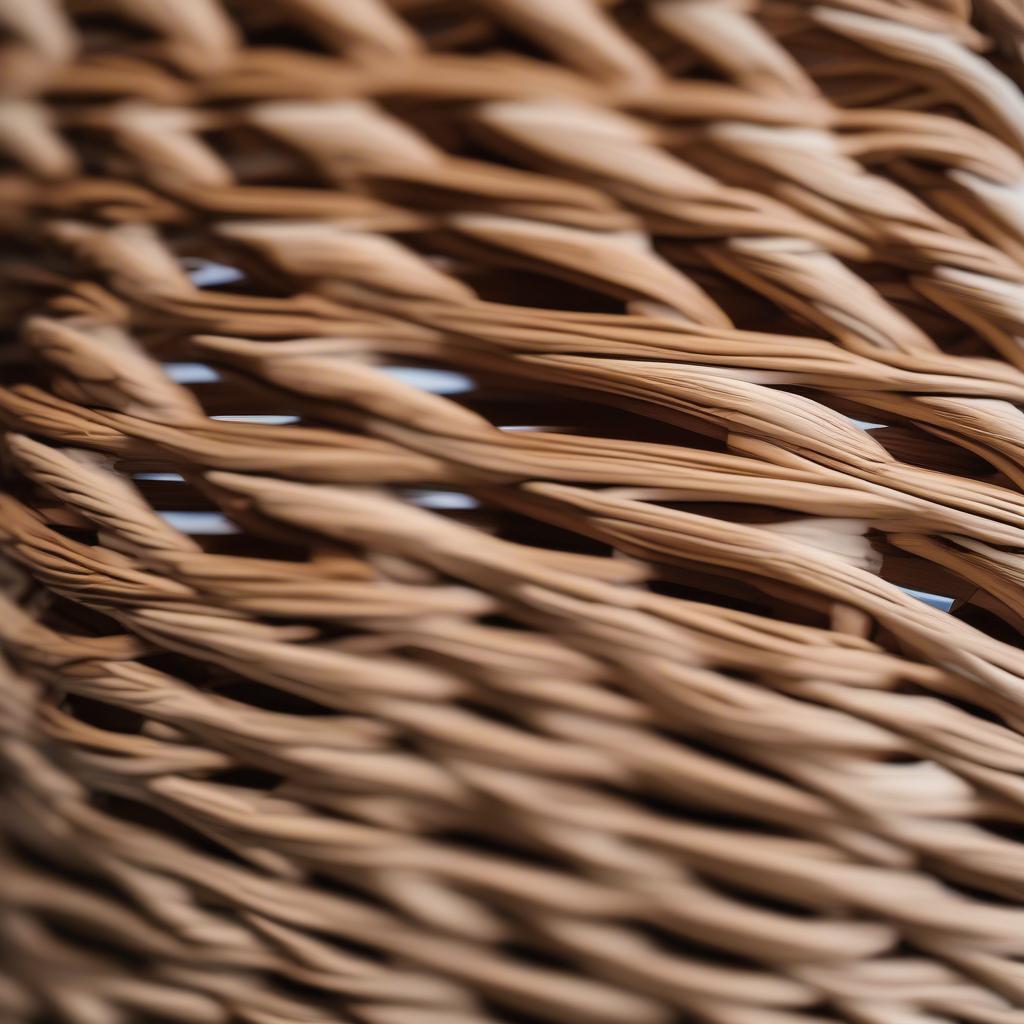 Close-up view of the Threshold Holden wicker chairs, showcasing the intricate weave and durable construction.