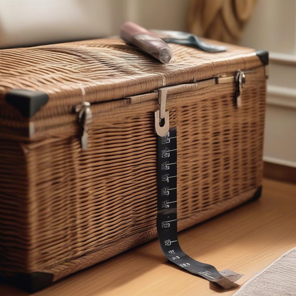 Threshold Wicker Large Storage Trunk: Size and Dimensions