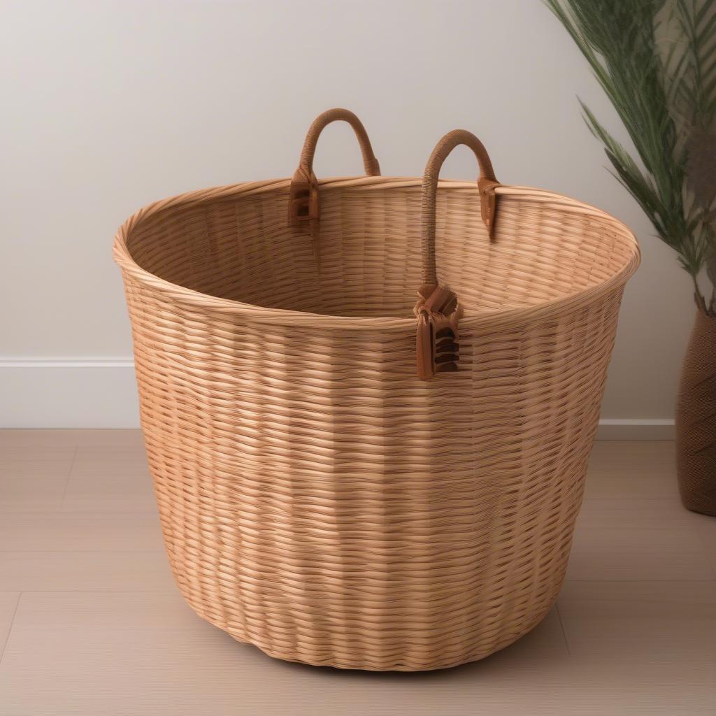 Trademark Innovations Tall Round Wicker Basket