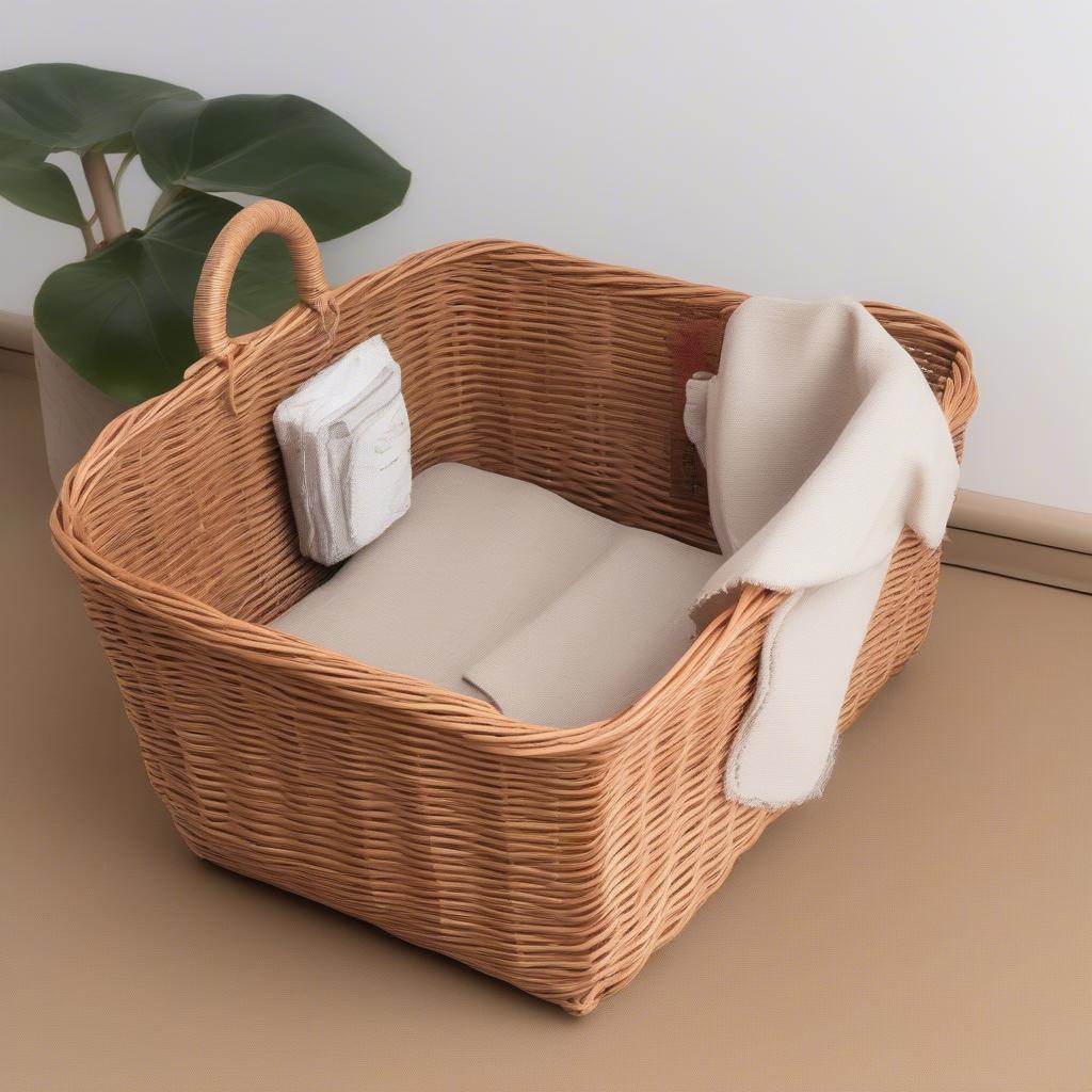 Trademark Innovations Wicker Basket Folded