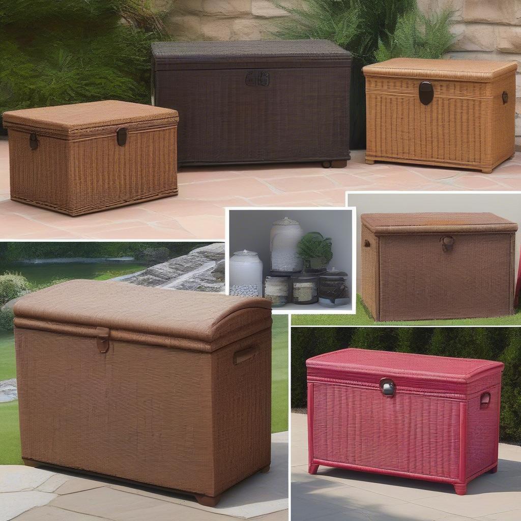 Variety of Outdoor Wicker Storage Trunks