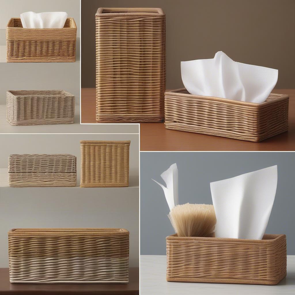 Variety of Wicker Kleenex Holders