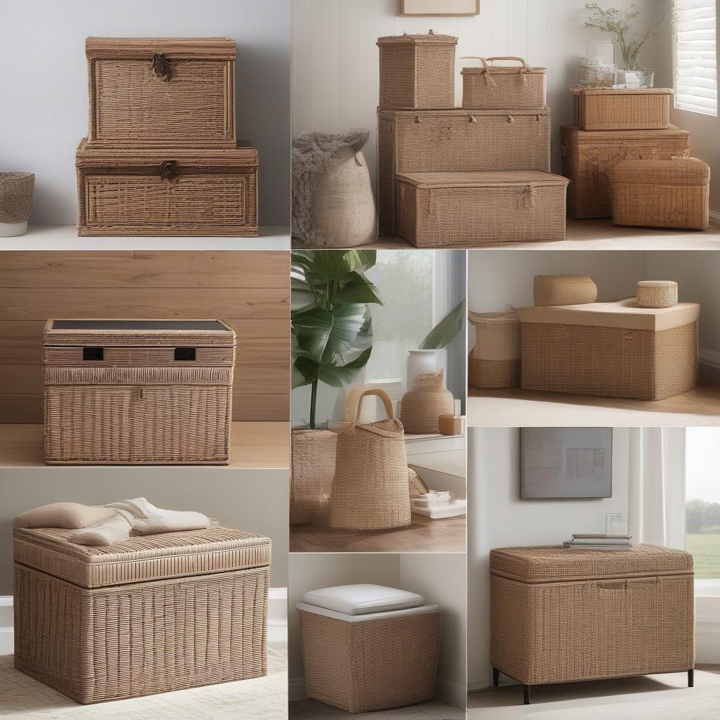 Different types of faux wicker storage solutions