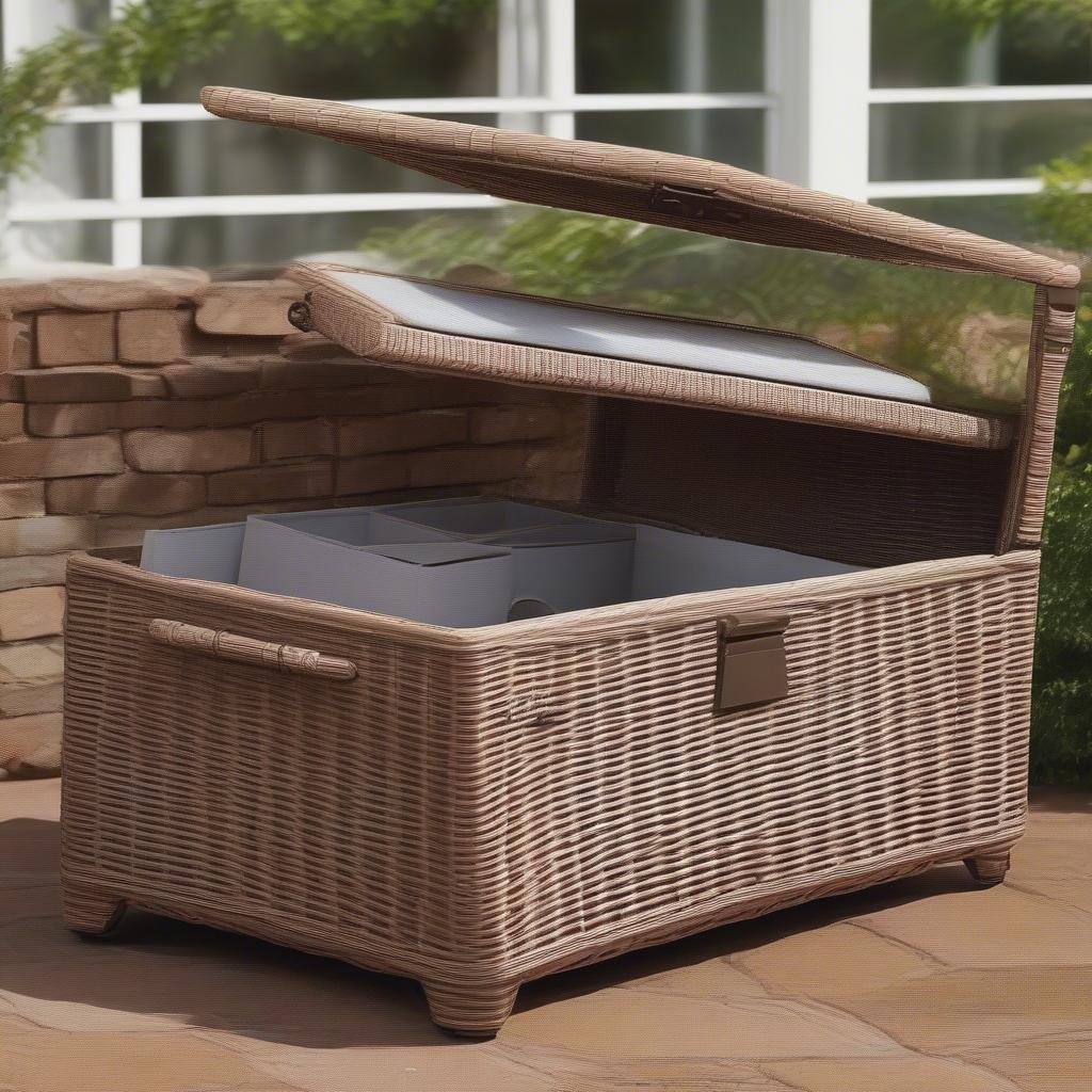 Different styles and designs of waterproof wicker storage boxes.