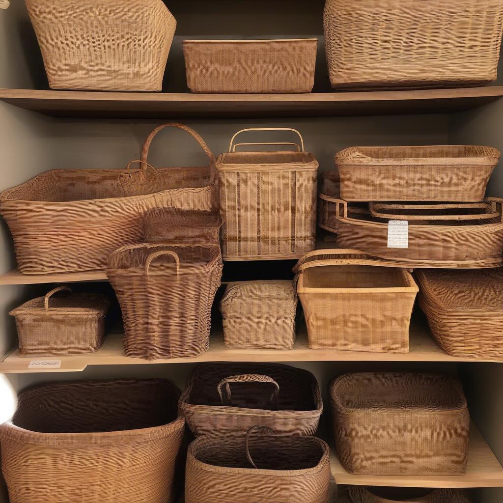 A Collection of Various Vintage Wicker Baskets