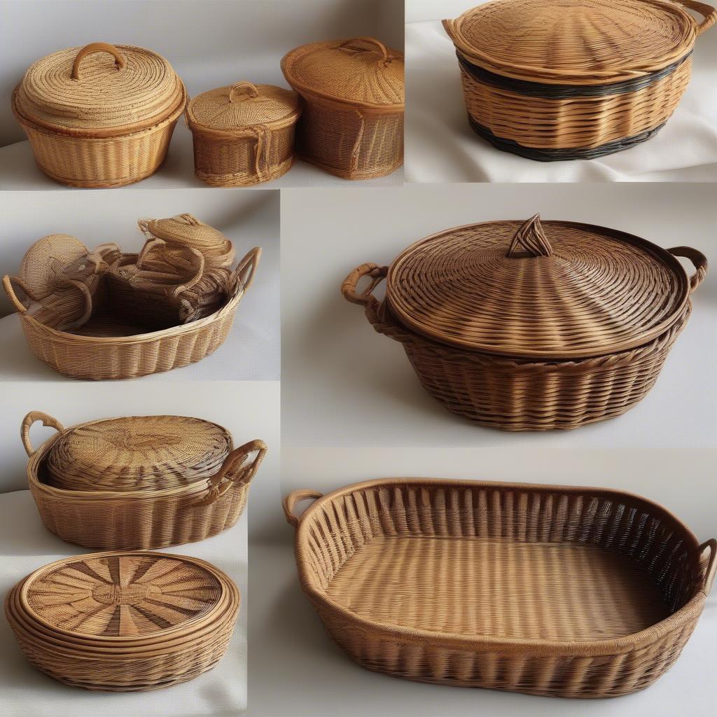 Different Styles of Vintage Wicker Casserole Holders