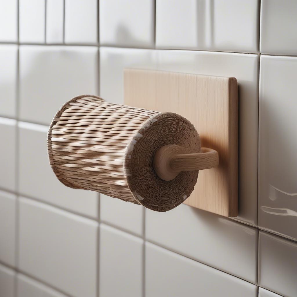 Wall-Mounted Wicker Paper Towel Holder