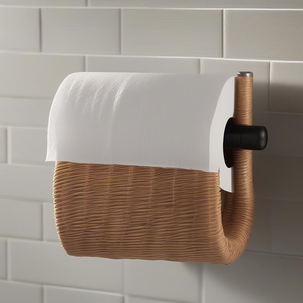 Wall-Mounted Wicker Toilet Paper Holder