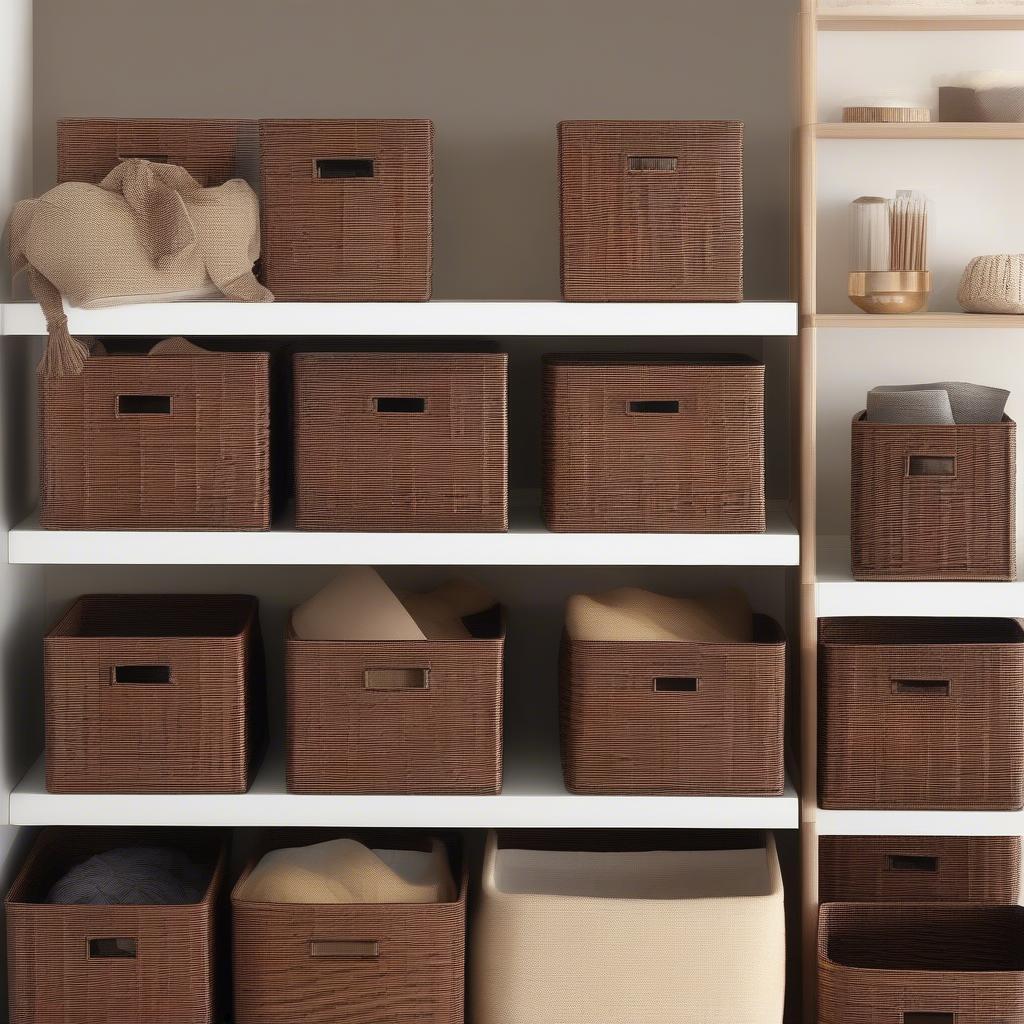 Variety of Walmart Wicker Brown Storage Bins