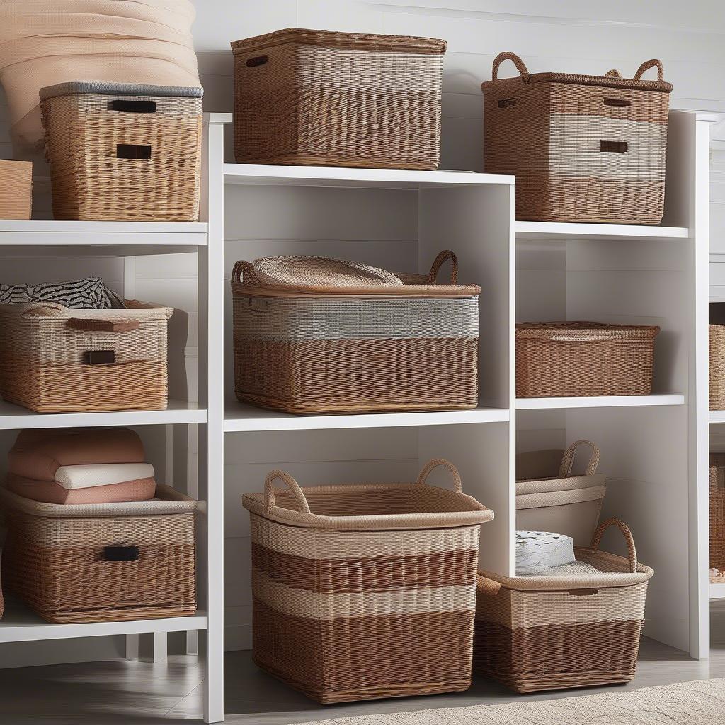 Walmart Wicker Storage Baskets 12x12