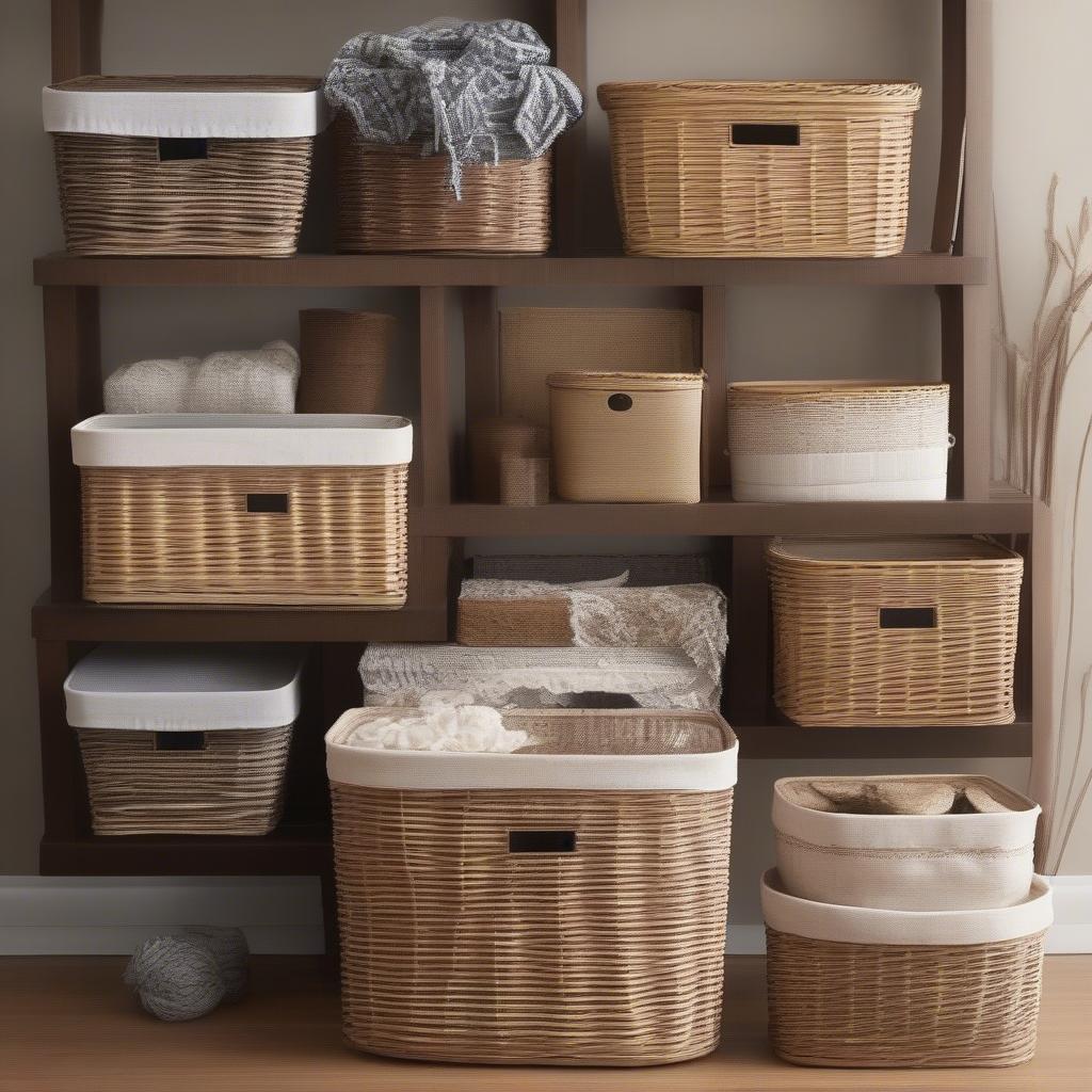 Walmart Wicker Storage Bins in Different Styles and Sizes