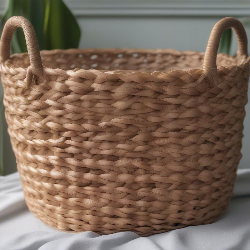 Water Hyacinth Wicker Basket Weaving Details