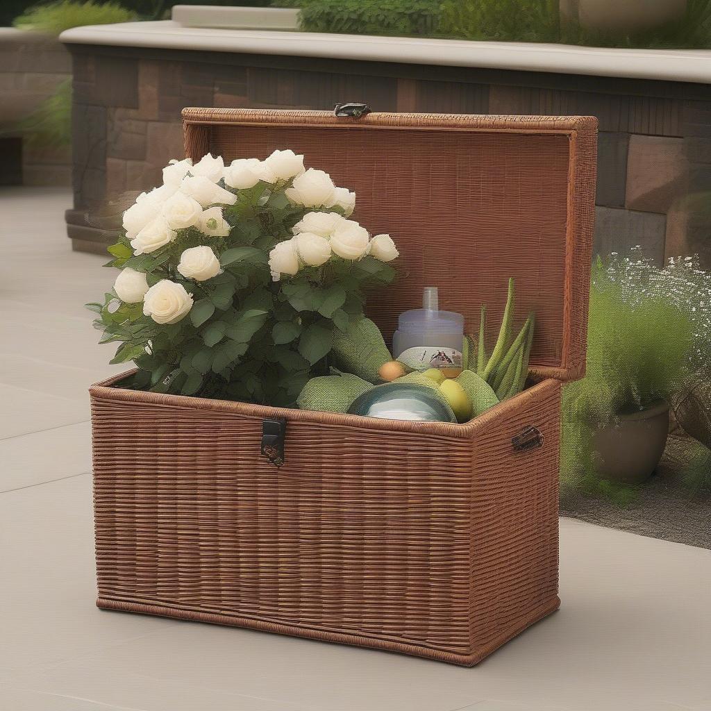 Different sizes of waterproof wicker storage boxes for various storage needs.