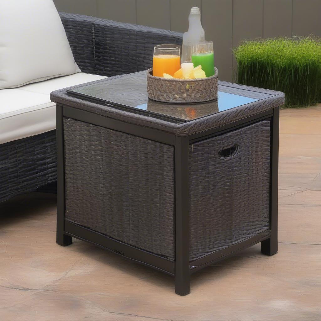 Westwood Wicker Table in an Outdoor Patio Setting