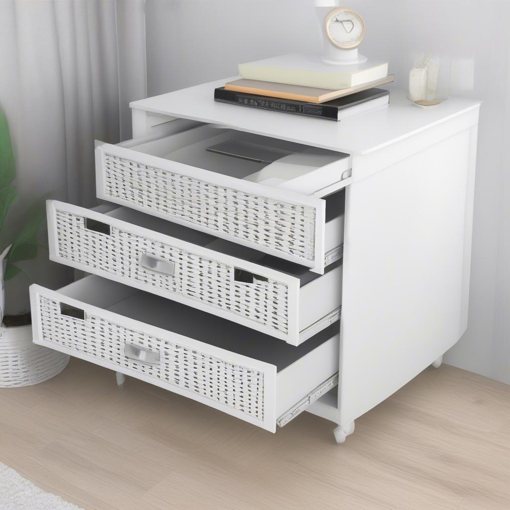 White Wicker File Cabinet Dimensions