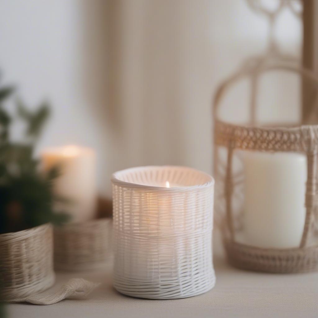 Creating Ambiance with White Wicker Candle Holders