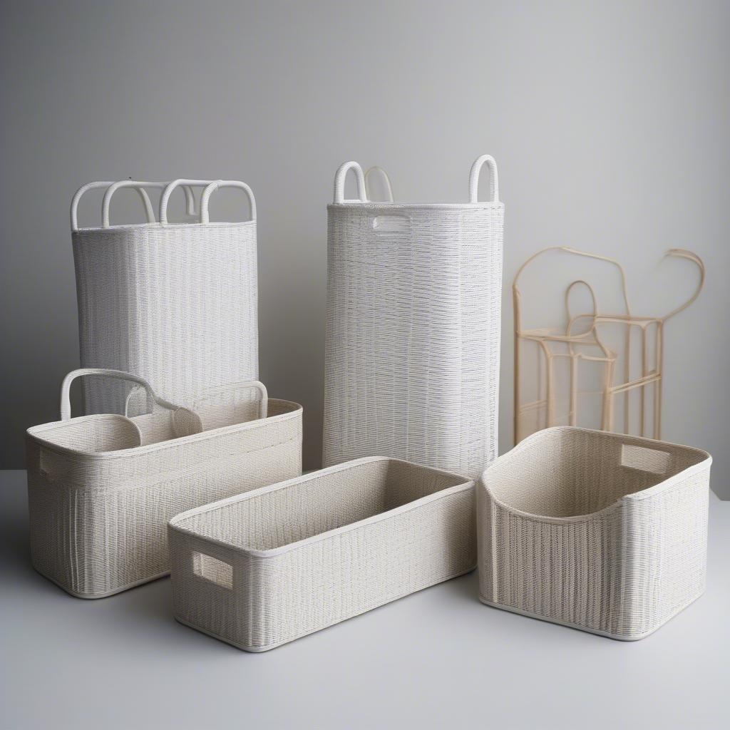 Different White Wicker Magazine Holder Styles