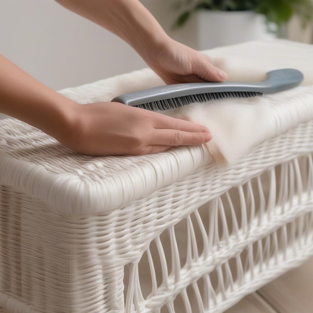 White Wicker Storage Bench Cleaning Tips