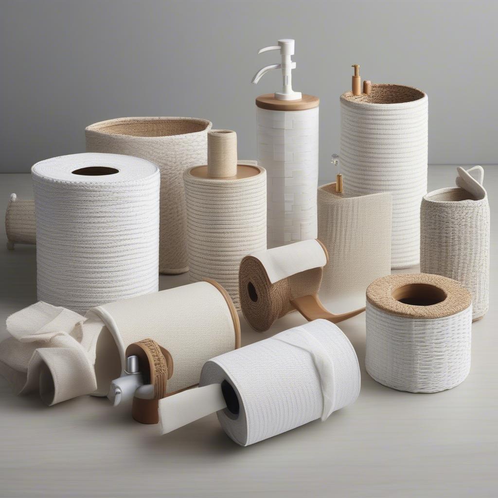 Different Styles of White Wicker Toilet Roll Holders