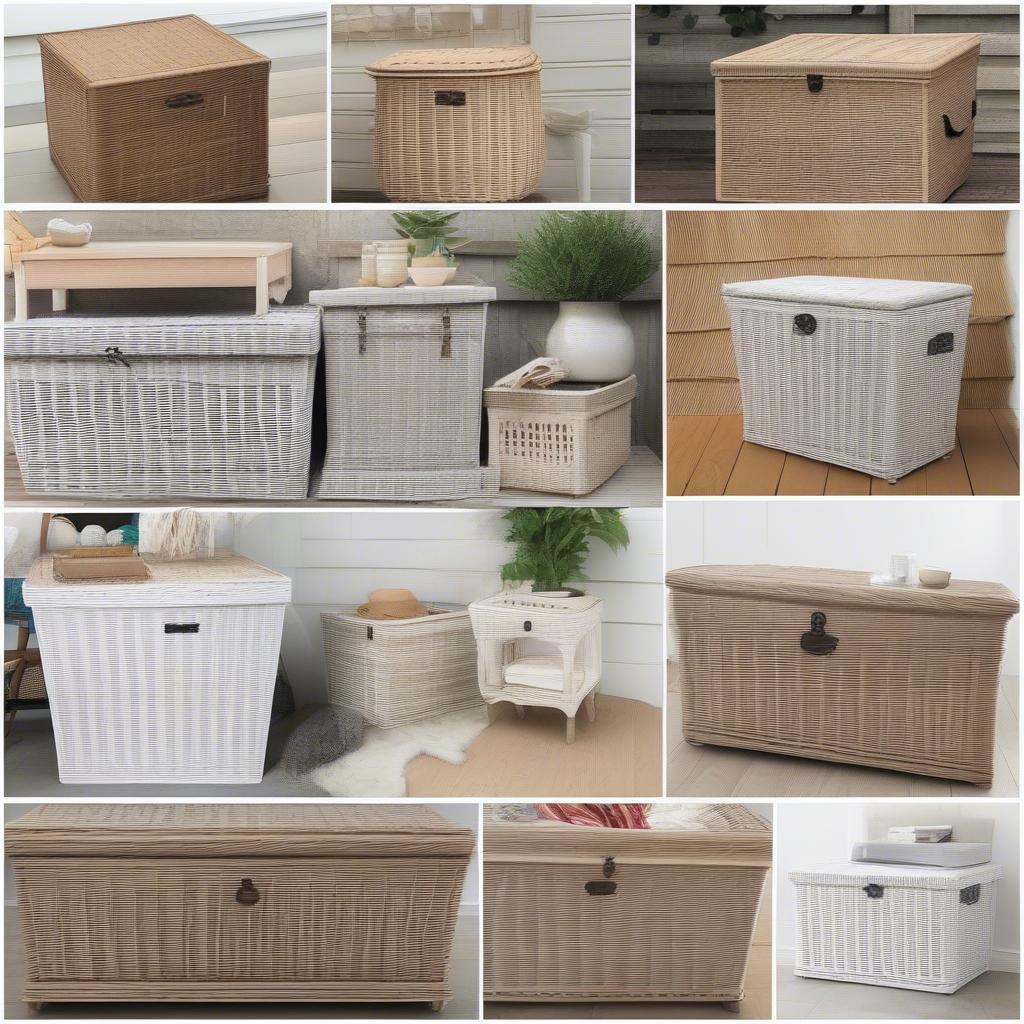 Where to Buy a Whitewashed Wicker Deck Storage Box