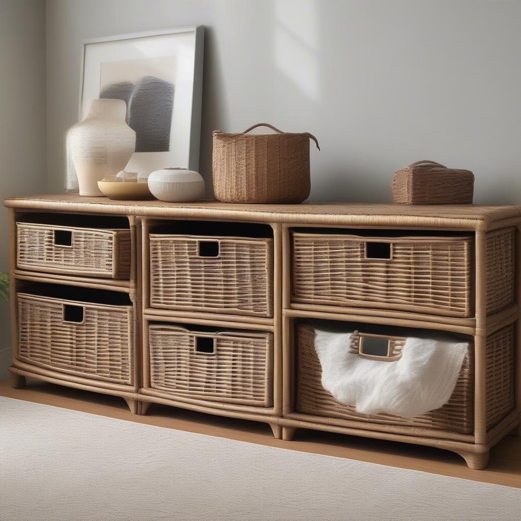 Various wicker 3 drawer storage options for different home decor styles.