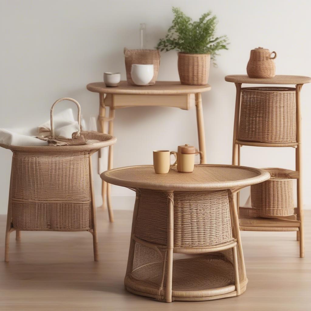 Different Styles of Wicker Arm Cup Holder Tables